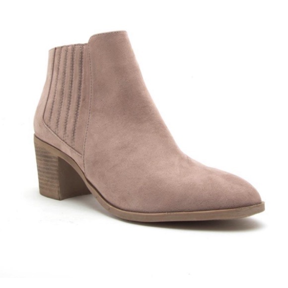 Qupid Shoes - Qupid faux suede Chelsea booties. Topanga-01